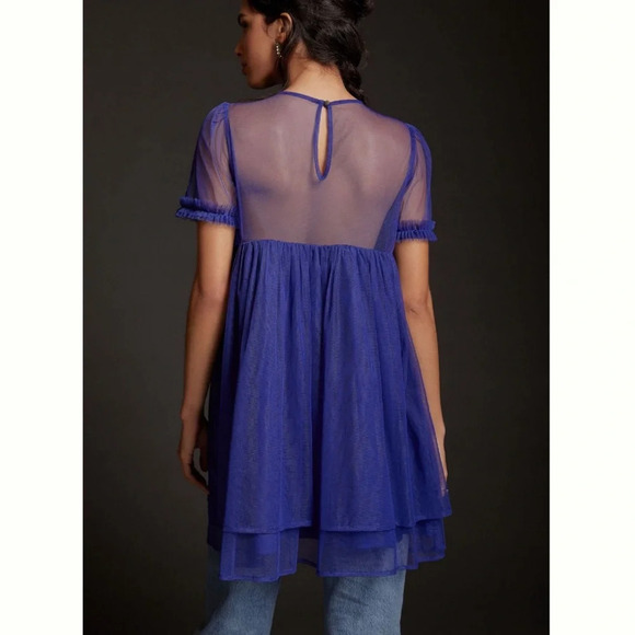 by Anthropologie Sheer Ruffled Tulle Mini Dress - Picture 3 of 8